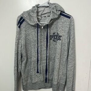Pink Victoria’s Secret, lightweight hoodie, size large gray
